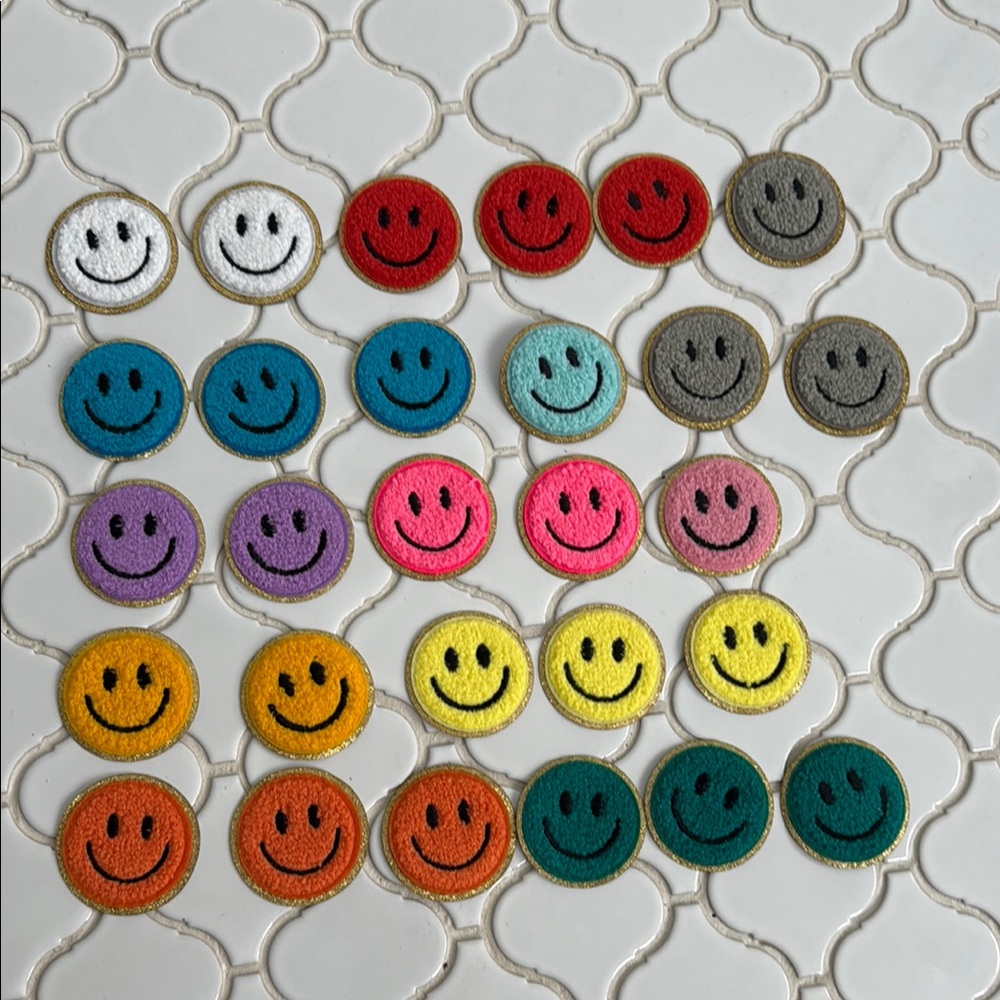 So many patches! Hearts, disco balls, letters, etc.